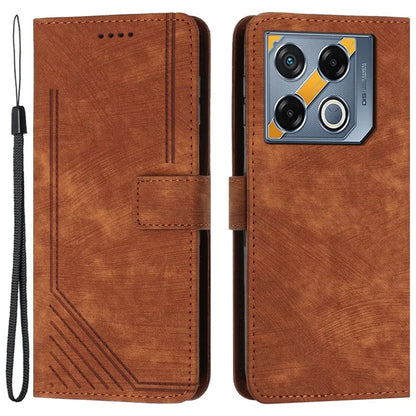 For Infinix GT 20 Pro 5G Phone Case Lines Imprinted Shockproof Leather Wallet Stand Cover