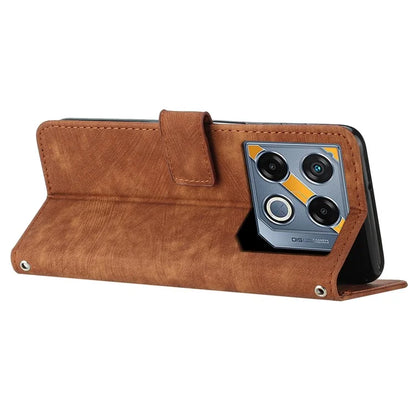 For Infinix GT 20 Pro 5G Phone Case Lines Imprinted Shockproof Leather Wallet Stand Cover