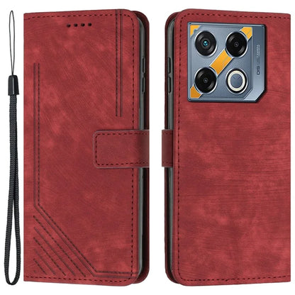 For Infinix GT 20 Pro 5G Phone Case Lines Imprinted Shockproof Leather Wallet Stand Cover