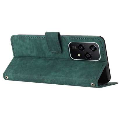 For Honor 200 Lite Case Lines Imprinted Drop-Proof Leather Wallet Stand Phone Cover