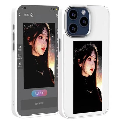 For iPhone 14 Pro Max E Ink Phone Case Customized Screen Pattern Four Color Display