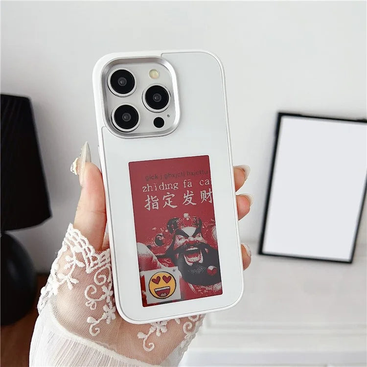For iPhone 14 Pro Max E Ink Phone Case Customized Screen Pattern Four Color Display