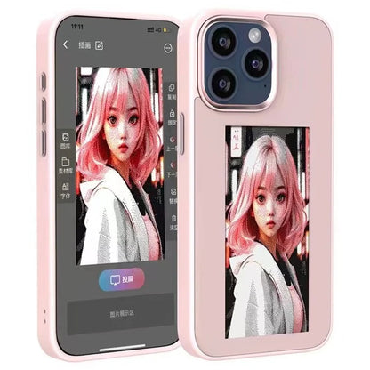 For iPhone 14 Pro E Ink Phone Case 4-Color DIY Display Imaging Back Cover