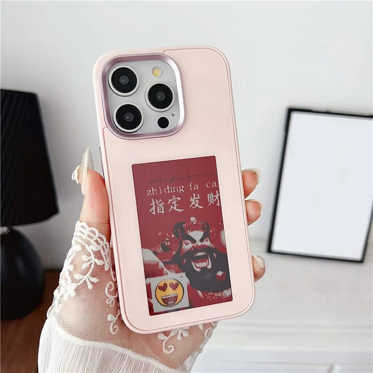 For iPhone 14 Pro E Ink Phone Case 4-Color DIY Display Imaging Back Cover