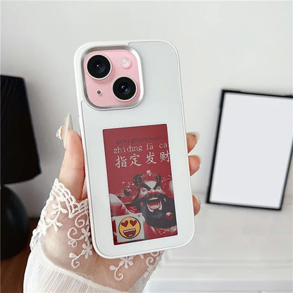 For iPhone 13 / 14 E Ink Phone Case 4-Color Screen, DIY Wireless NFC Photo Display