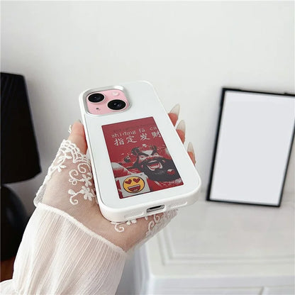 For iPhone 13 / 14 E Ink Phone Case 4-Color Screen, DIY Wireless NFC Photo Display