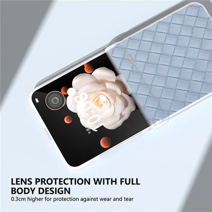 For Honor Magic V Flip 5G Case Woven Texture Leather+PC Hinge Phone Cover Matte Edge