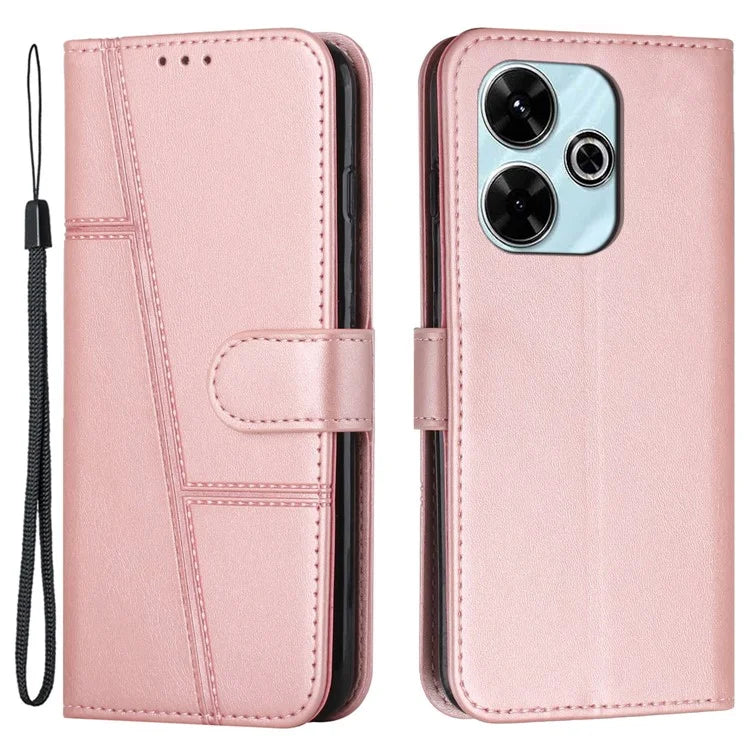 For Xiaomi Redmi 13 5G / 13 4G / Note 13R 5G / Poco M6 4G Case Wallet PU Leather Phone Stand Cover
