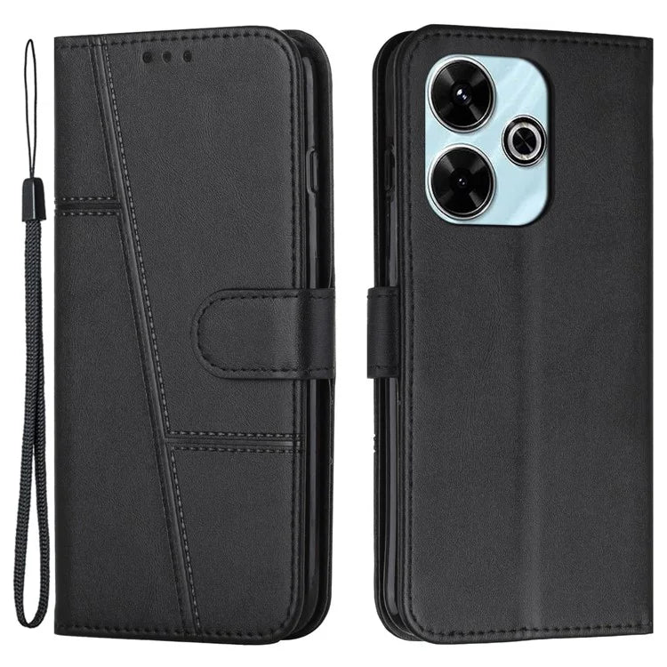 For Xiaomi Redmi 13 5G / 13 4G / Note 13R 5G / Poco M6 4G Case Wallet PU Leather Phone Stand Cover