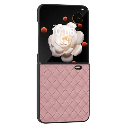 For Honor Magic V Flip 5G Case Woven Texture PU Leather+PC Protective Phone Cover