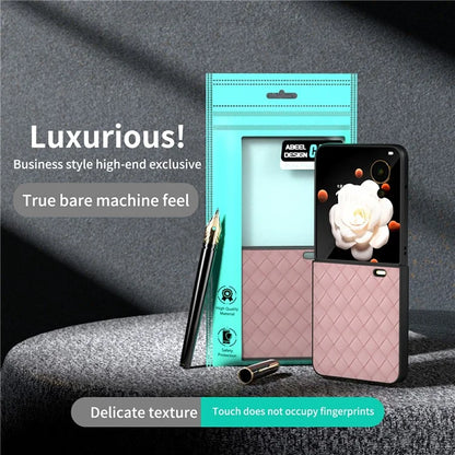 For Honor Magic V Flip 5G Case Woven Texture PU Leather+PC Protective Phone Cover