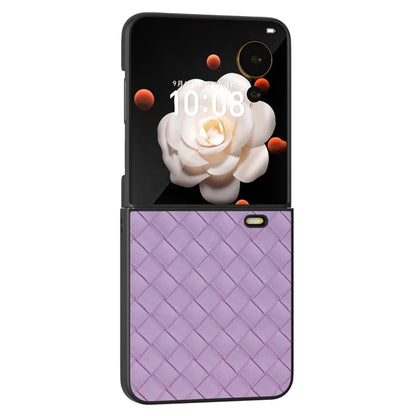 For Honor Magic V Flip 5G Case Woven Texture PU Leather+PC Protective Phone Cover