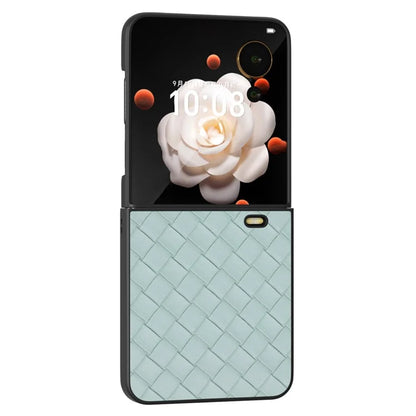 For Honor Magic V Flip 5G Case Woven Texture PU Leather+PC Protective Phone Cover