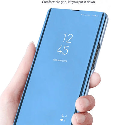 For Xiaomi Redmi Note 13 4G Case View Window Electroplating Leather Phone Cover Stand