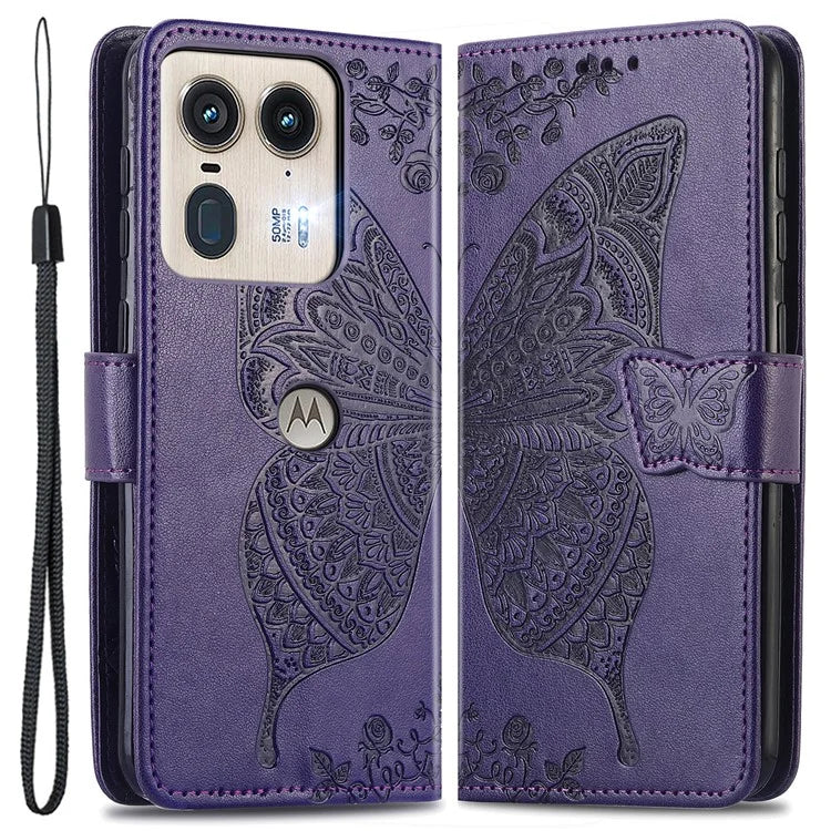 For Motorola Edge 50 Ultra 5G / Moto X50 Ultra 5G Case Butterfly Leather Phone Cover