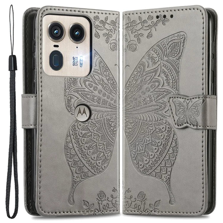 For Motorola Edge 50 Ultra 5G / Moto X50 Ultra 5G Case Butterfly Leather Phone Cover