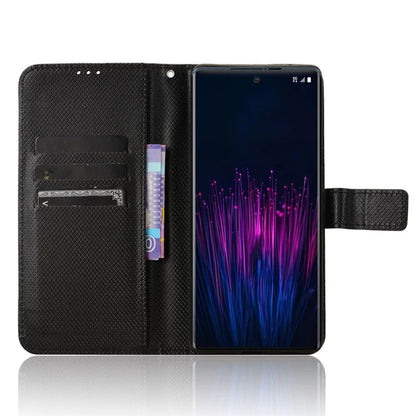 For HTC U24 Pro 5G Case PU Leather Diamond Texture Protective Phone Cover