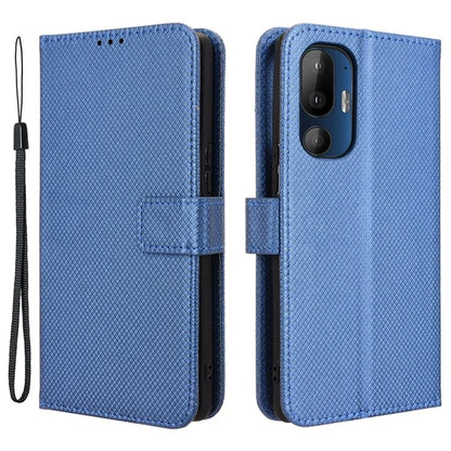 For HTC U24 Pro 5G Case PU Leather Diamond Texture Protective Phone Cover