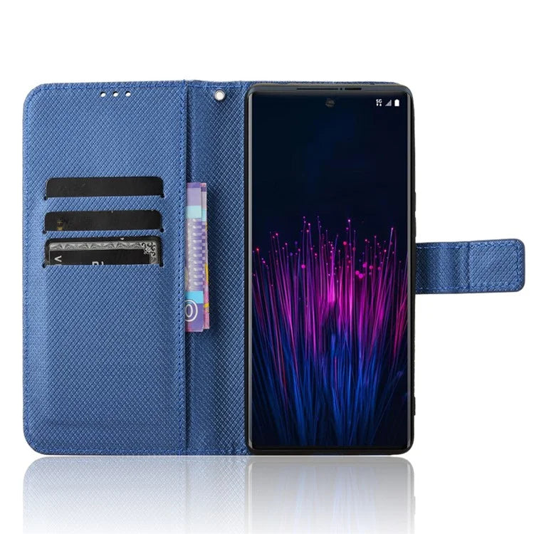 For HTC U24 Pro 5G Case PU Leather Diamond Texture Protective Phone Cover