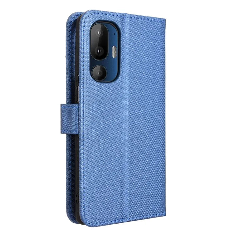 For HTC U24 Pro 5G Case PU Leather Diamond Texture Protective Phone Cover