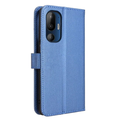 For HTC U24 Pro 5G Case PU Leather Diamond Texture Protective Phone Cover