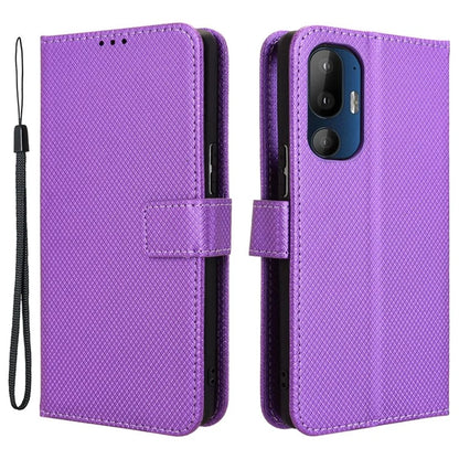 For HTC U24 Pro 5G Case PU Leather Diamond Texture Protective Phone Cover