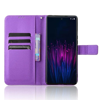 For HTC U24 Pro 5G Case PU Leather Diamond Texture Protective Phone Cover