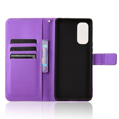 For HTC U24 Pro 5G Case PU Leather Diamond Texture Protective Phone Cover