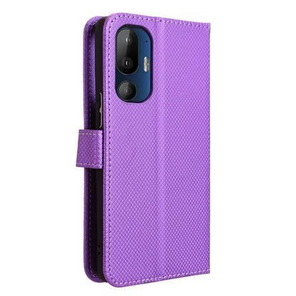 For HTC U24 Pro 5G Case PU Leather Diamond Texture Protective Phone Cover