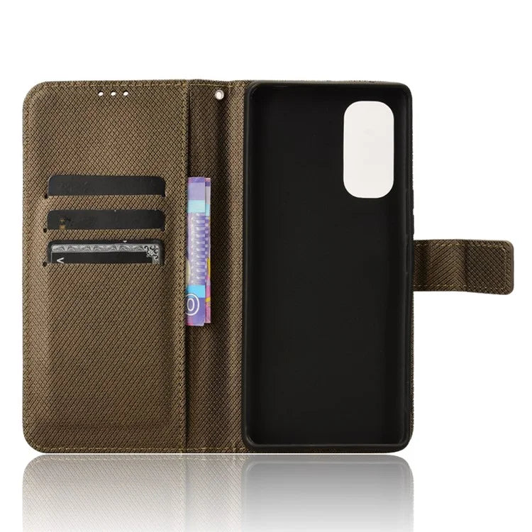 For HTC U24 Pro 5G Case PU Leather Diamond Texture Protective Phone Cover