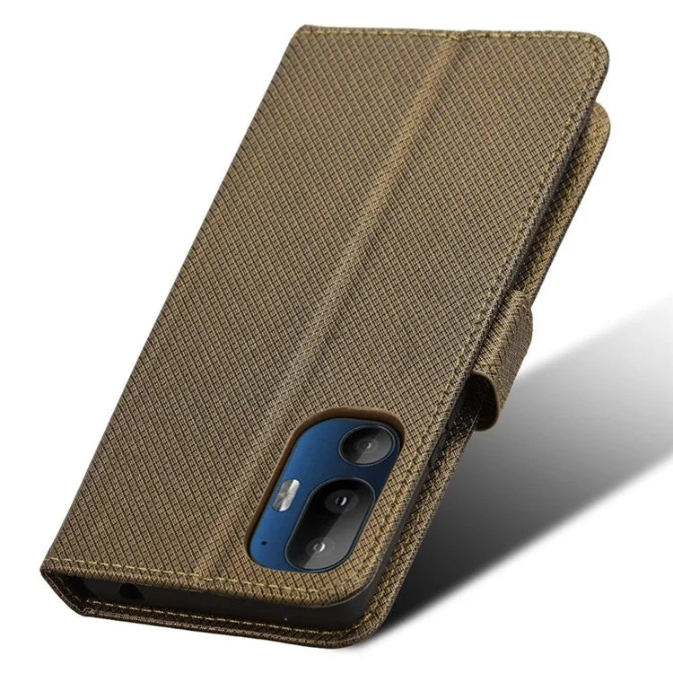 For HTC U24 Pro 5G Case PU Leather Diamond Texture Protective Phone Cover