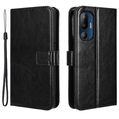 For HTC U24 Pro 5G Leather Phone Case Wallet Crazy Horse Texture
