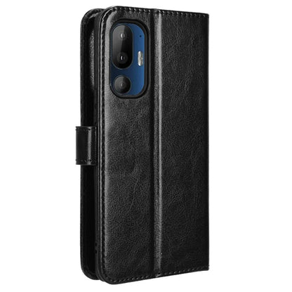 For HTC U24 Pro 5G Leather Phone Case Wallet Crazy Horse Texture