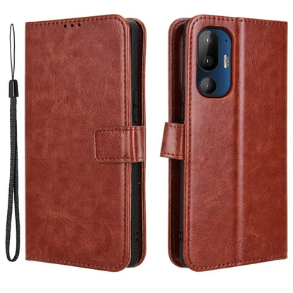 For HTC U24 Pro 5G Leather Phone Case Wallet Crazy Horse Texture