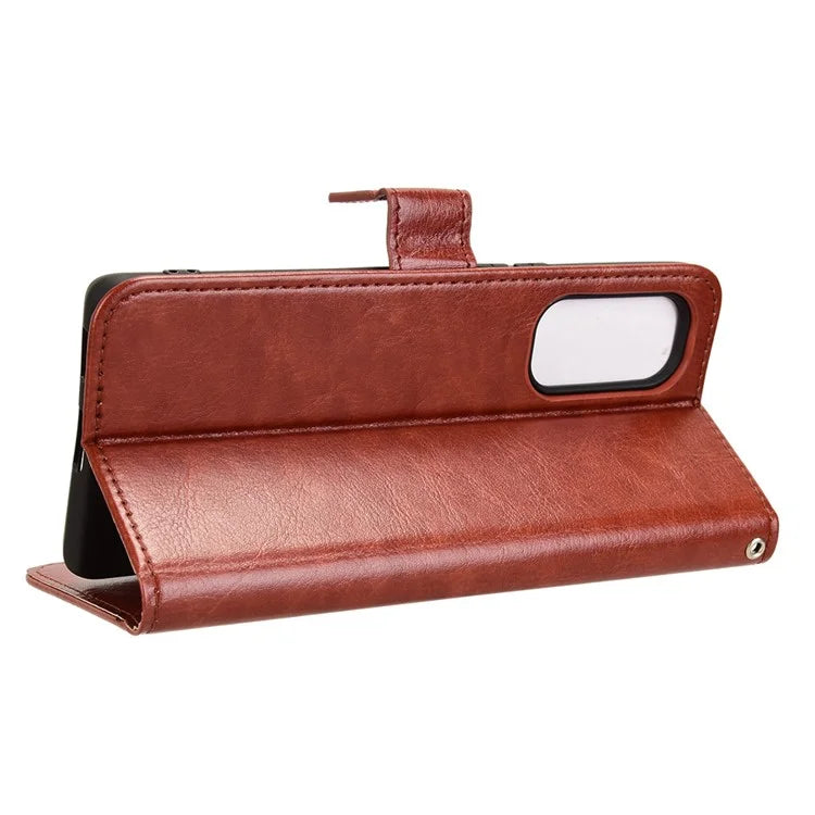 For HTC U24 Pro 5G Leather Phone Case Wallet Crazy Horse Texture