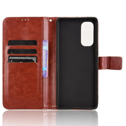 For HTC U24 Pro 5G Leather Phone Case Wallet Crazy Horse Texture