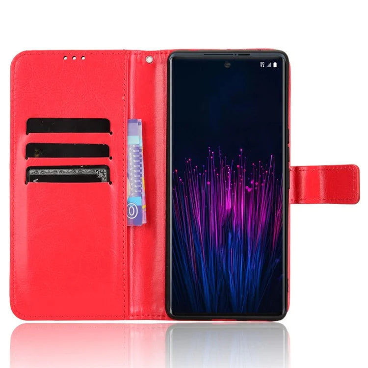 For HTC U24 Pro 5G Leather Phone Case Wallet Crazy Horse Texture