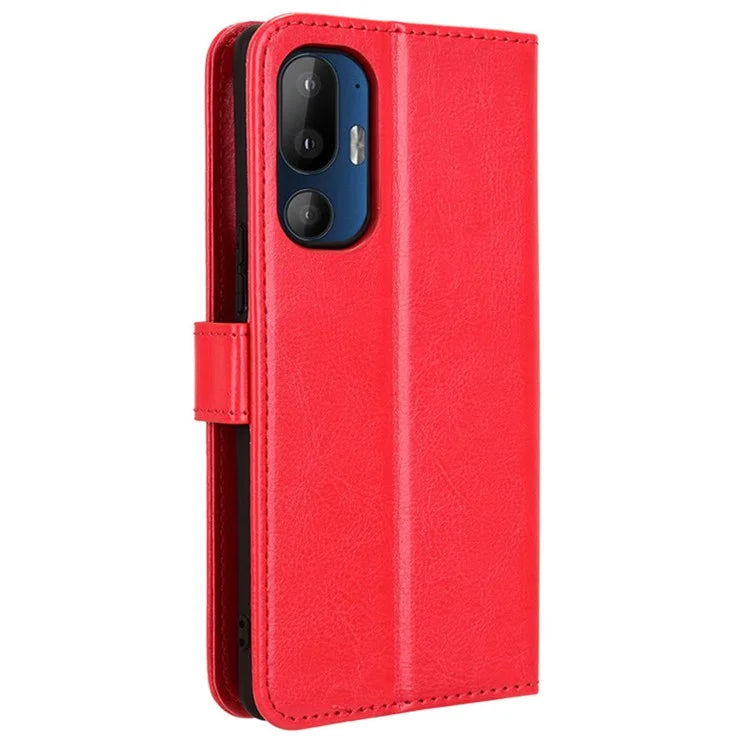 For HTC U24 Pro 5G Leather Phone Case Wallet Crazy Horse Texture