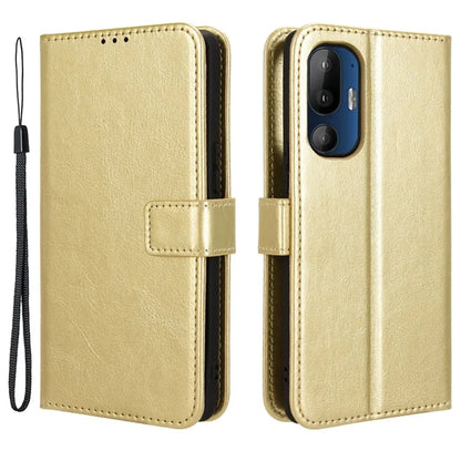 For HTC U24 Pro 5G Leather Phone Case Wallet Crazy Horse Texture