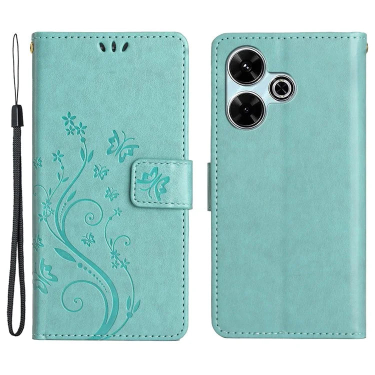 For Xiaomi Redmi 13 5G / 13 4G Case PU Leather Phone Wallet Cover with Strap