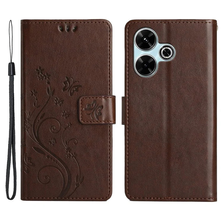 For Xiaomi Redmi 13 5G / 13 4G Case PU Leather Phone Wallet Cover with Strap