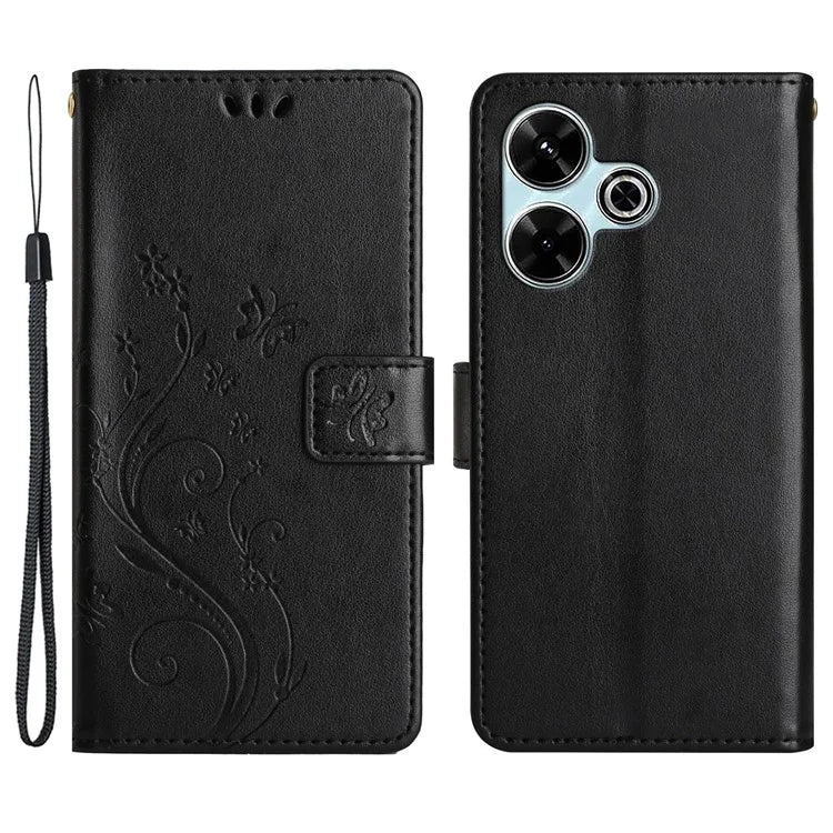 For Xiaomi Redmi 13 5G / 13 4G Case PU Leather Phone Wallet Cover with Strap