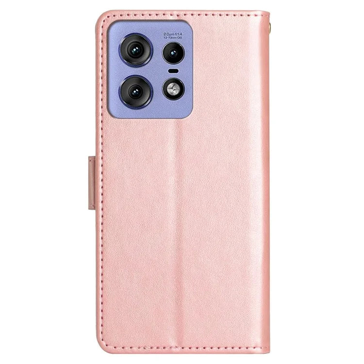 For Motorola Edge 50 Pro 5G Wallet Case Butterfly Flower Phone Leather Cover