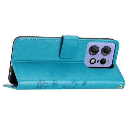 For Motorola Edge 50 Pro 5G Wallet Case Butterfly Flower Phone Leather Cover