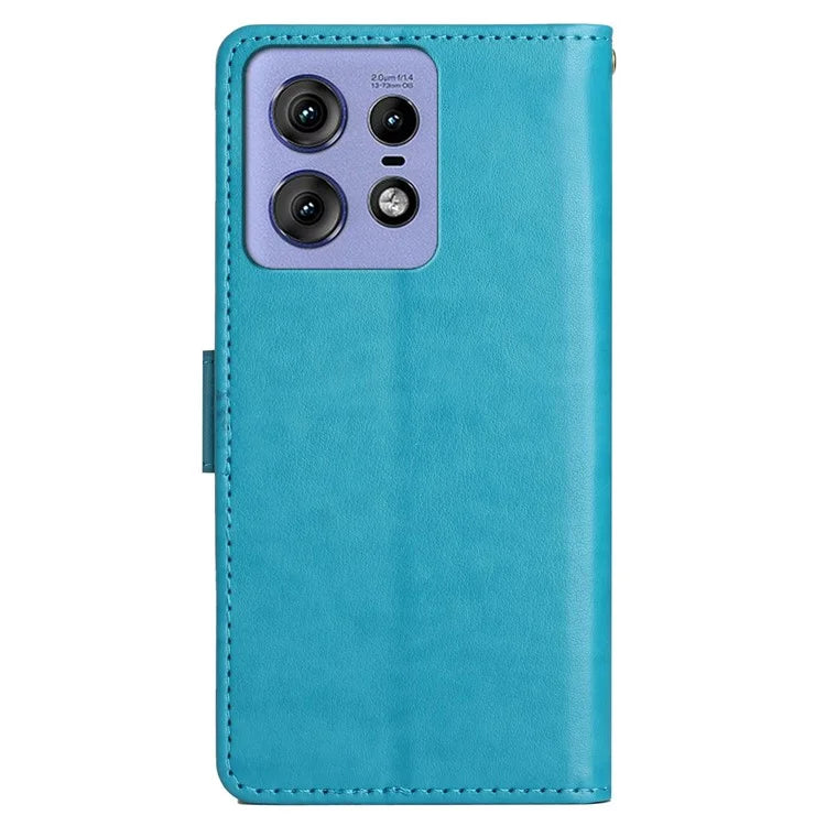 For Motorola Edge 50 Pro 5G Wallet Case Butterfly Flower Phone Leather Cover