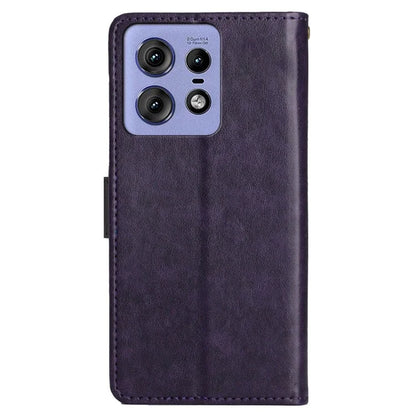For Motorola Edge 50 Pro 5G Wallet Case Butterfly Flower Phone Leather Cover
