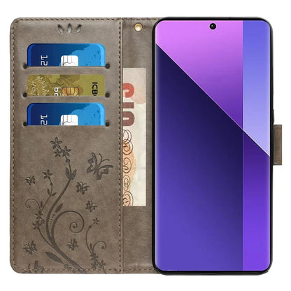 For Motorola Edge 50 Pro 5G Wallet Case Butterfly Flower Phone Leather Cover