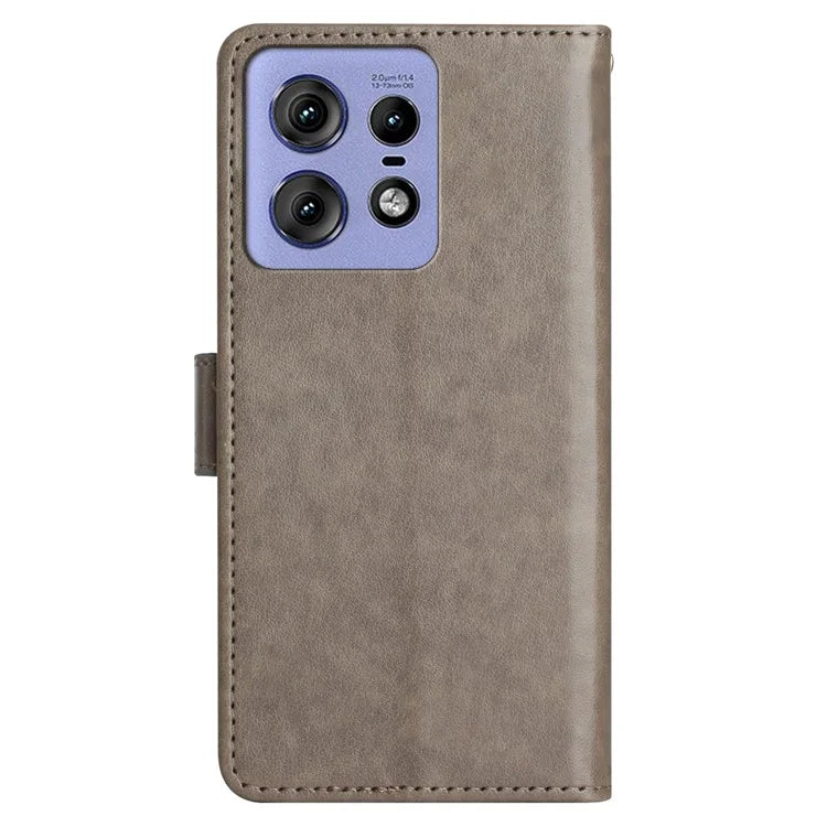 For Motorola Edge 50 Pro 5G Wallet Case Butterfly Flower Phone Leather Cover