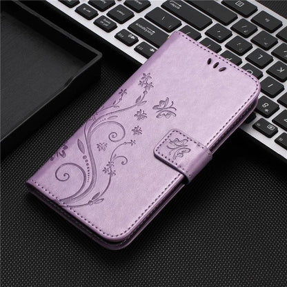 For Motorola Edge 50 Pro 5G Wallet Case Butterfly Flower Phone Leather Cover