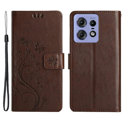For Motorola Edge 50 Pro 5G Wallet Case Butterfly Flower Phone Leather Cover